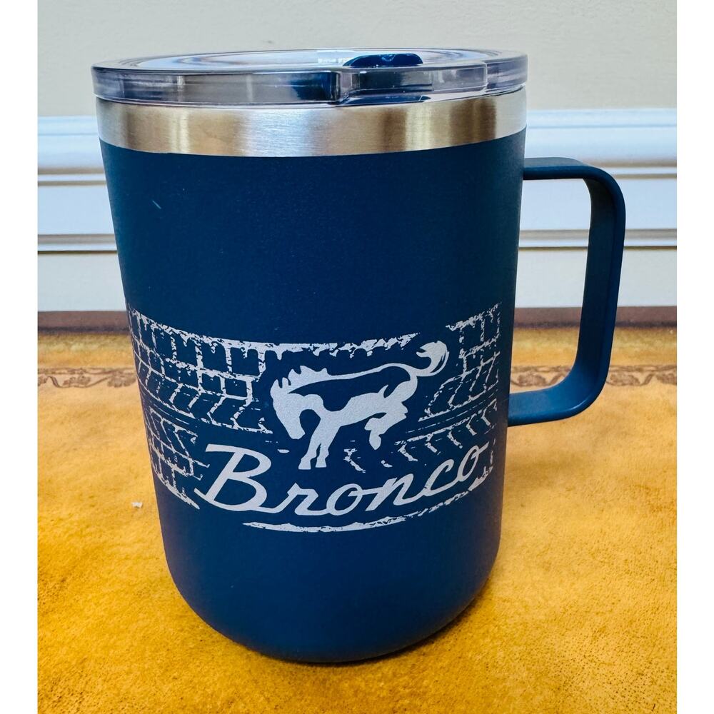 Ford Bronco h2go Matte Blue 16.9oz Camper Thermal Mug Cup Stainless Steel NEW